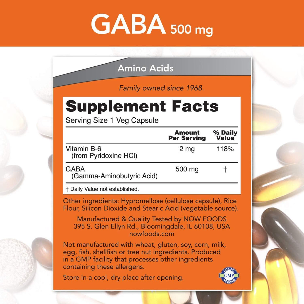 Now Foods GABA 500 mg - 200 Capsules (Pack of 2) - görsel 2