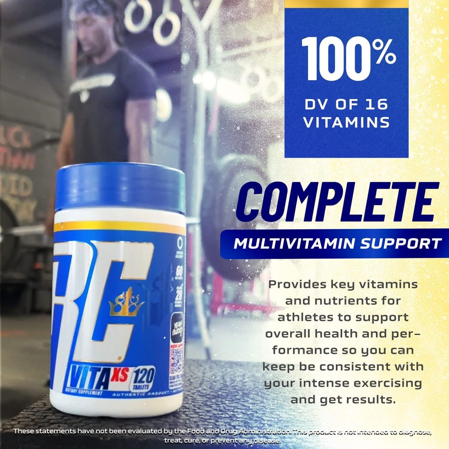 Ronnie Coleman Signature Series Vita XS Multivitamin for Men and Women, Daily Nutritional Support with B Vitamins and Minerals to Aid Workout Recovery and Overall Health, 120 Tablets, 60 Servings - görsel 3