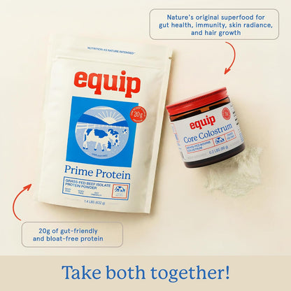 Equip Foods Core Bovine Colostrum Powder – Grass-Fed, 3,000mg, Unflavoured