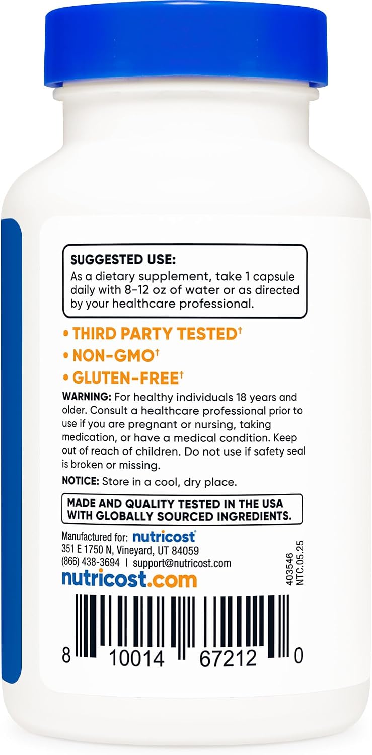 Nutricost Niacin (Flush-Free) Inositol Hexanicotinate 500mg, 120 Capsules - görsel 4