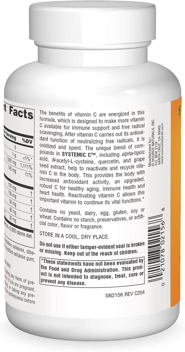 Source Naturals Systemic C, 500 mg – 240 Tablets - görsel 2