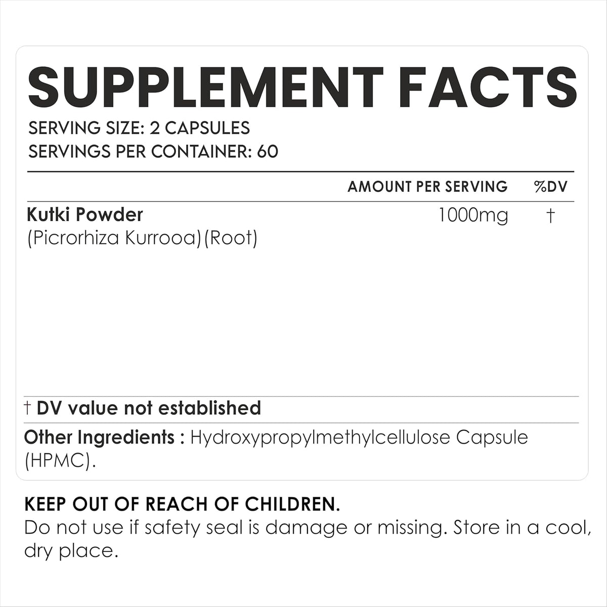 AMALTH Kutki Capsules 1000 mg - Picrorhiza Kurroa Root Extract Supplement, 120 Veg Capsules - görsel 5