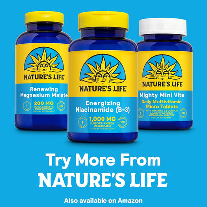 Nature's Life Niacinamide 1000mg – No Flush Vitamin B3 Supplement – 100 Tablets