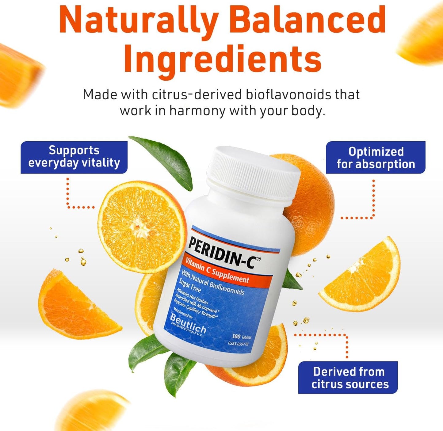 Peridin-C Vitamin C with Citrus Bioflavonoids – Daily Antioxidant Support – Gentle, Sugar-Free, Gluten-Free – Easy-to-Swallow Tablets – 100 Tablets - görsel 5