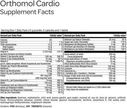 Orthomol Cardio – 30-Day Supply for Cardiovascular Health with Essential Nutrients
