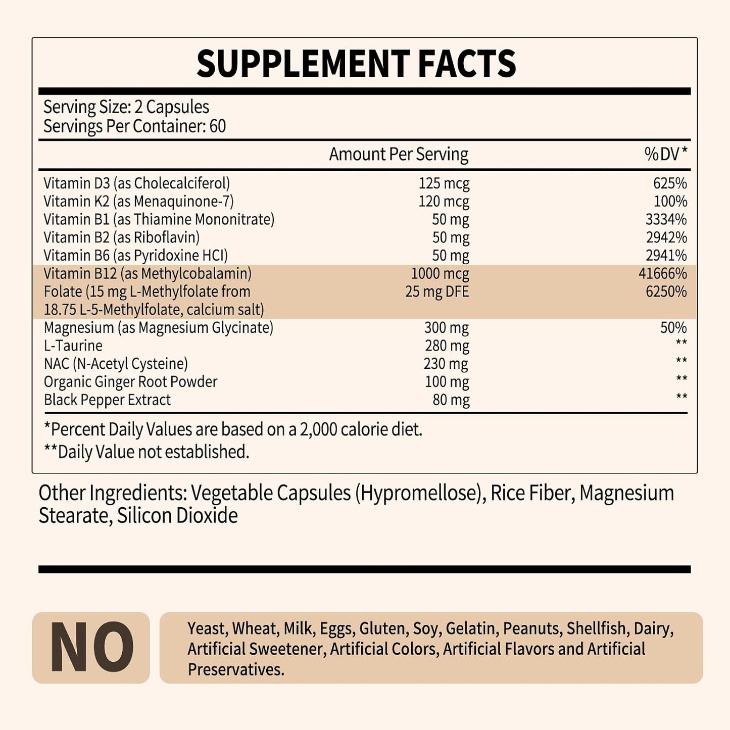 L-Methylfolate 15mg Plus Methyl B12 - 12-in-1 Methylated B9 & B12 Supplement, 120 Vegan Capsules - görsel 9