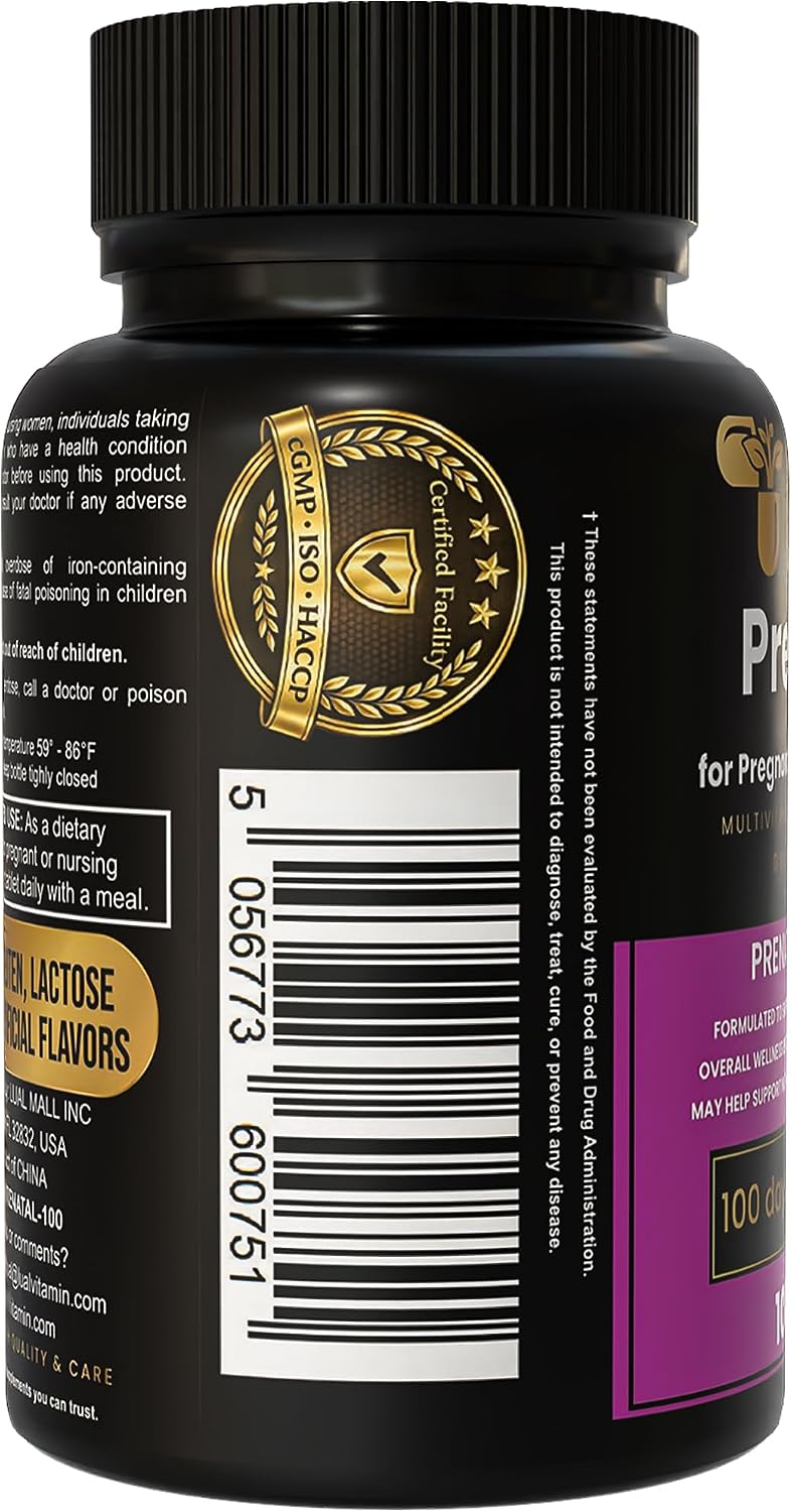 LUAL Prenatal Multivitamin with Folic Acid & Iron | 100 Tablets - görsel 4