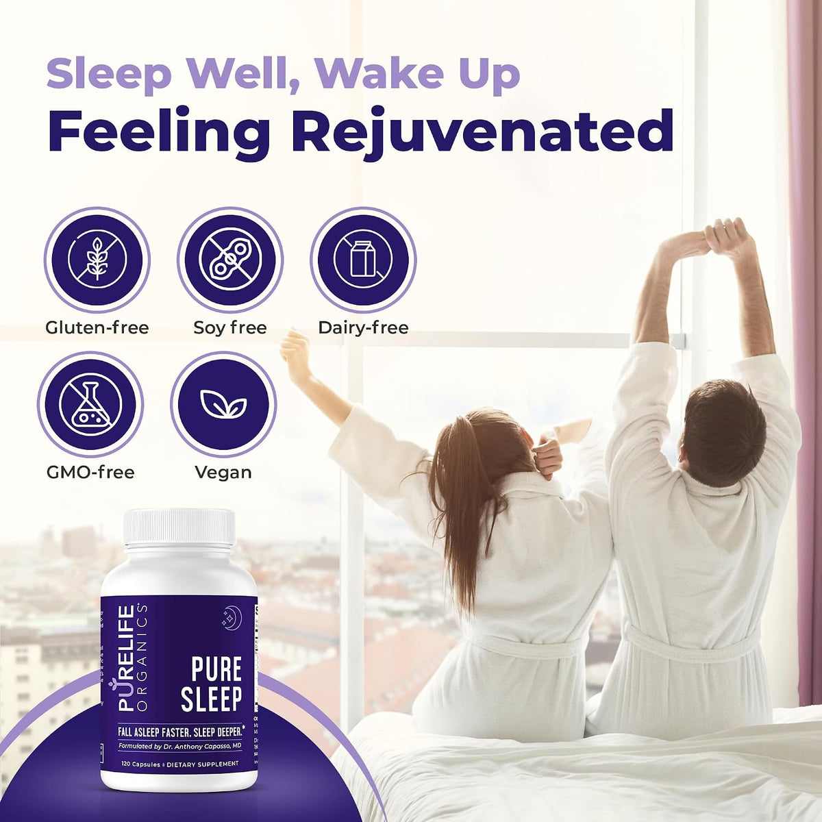 Pure Sleep Supplement - Doctor Formulated - 120 Vegan Capsules - görsel 4