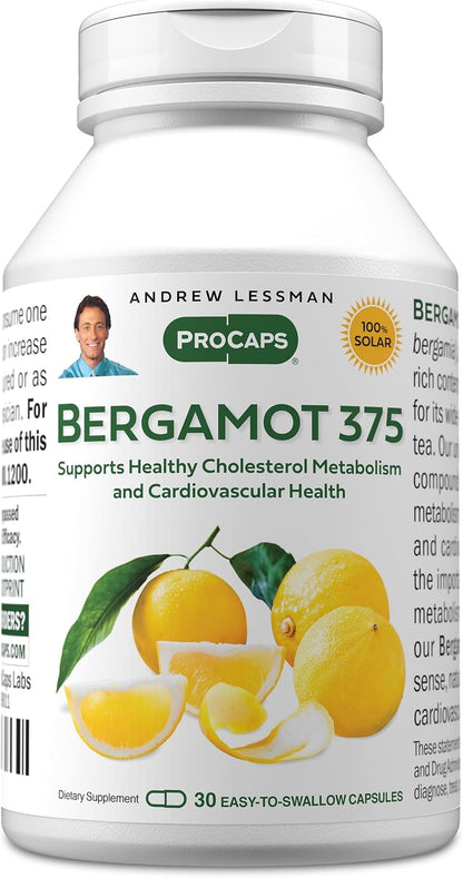 ANDREW LESSMAN Bergamot 375mg – 240 Capsules – High Potency, Standardised Extract. No Additives.