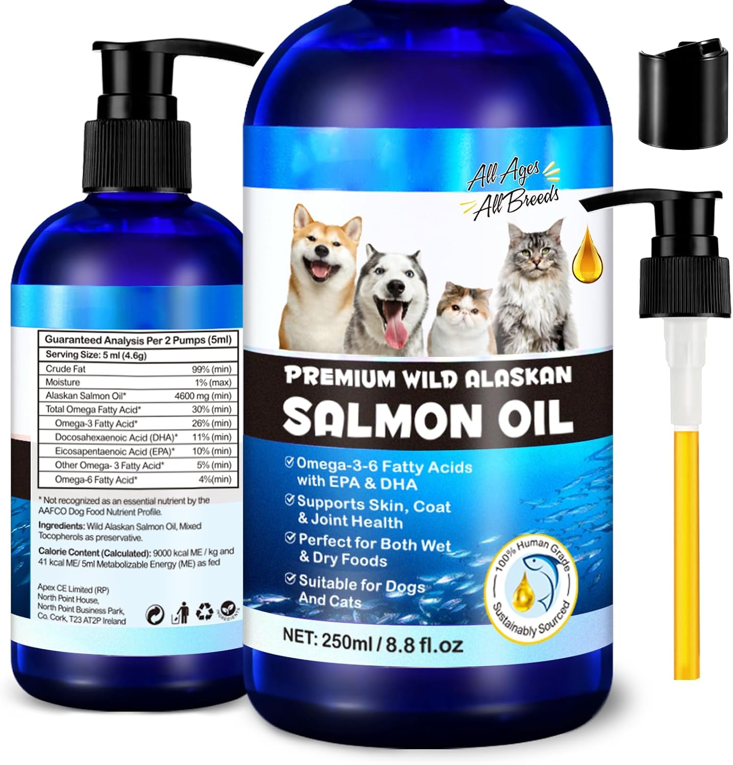 Valleylux Wild Alaskan Salmon Oil for Dogs and Cats – 8.8 fl oz - görsel 1
