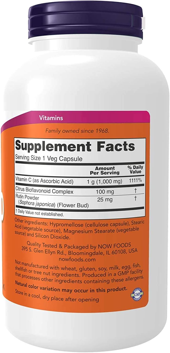 NOW Foods Vitamin C-1000-250 Capsules - görsel 2