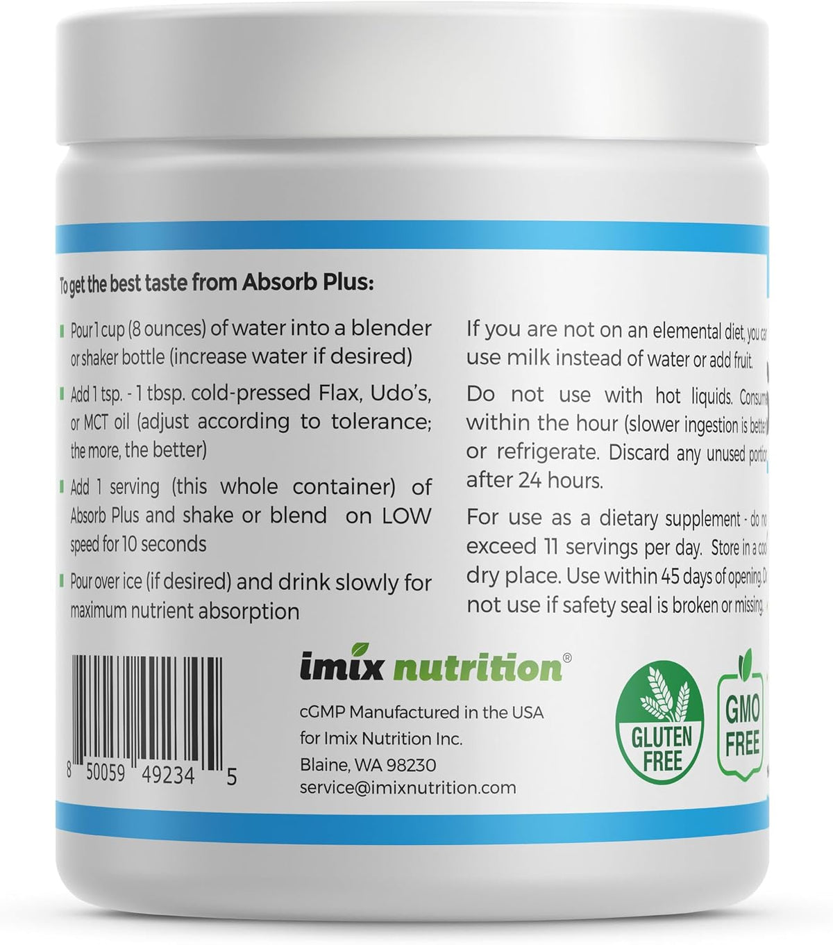 Absorb Plus Isolate Protein - Nutritional Supplement for Gentle Digestion, Extra Nutritional Support, Non-GMO, Gluten-Free, Lactose-Free, Casein-Free (100 g, Unsweetened Chocolate) - görsel 2