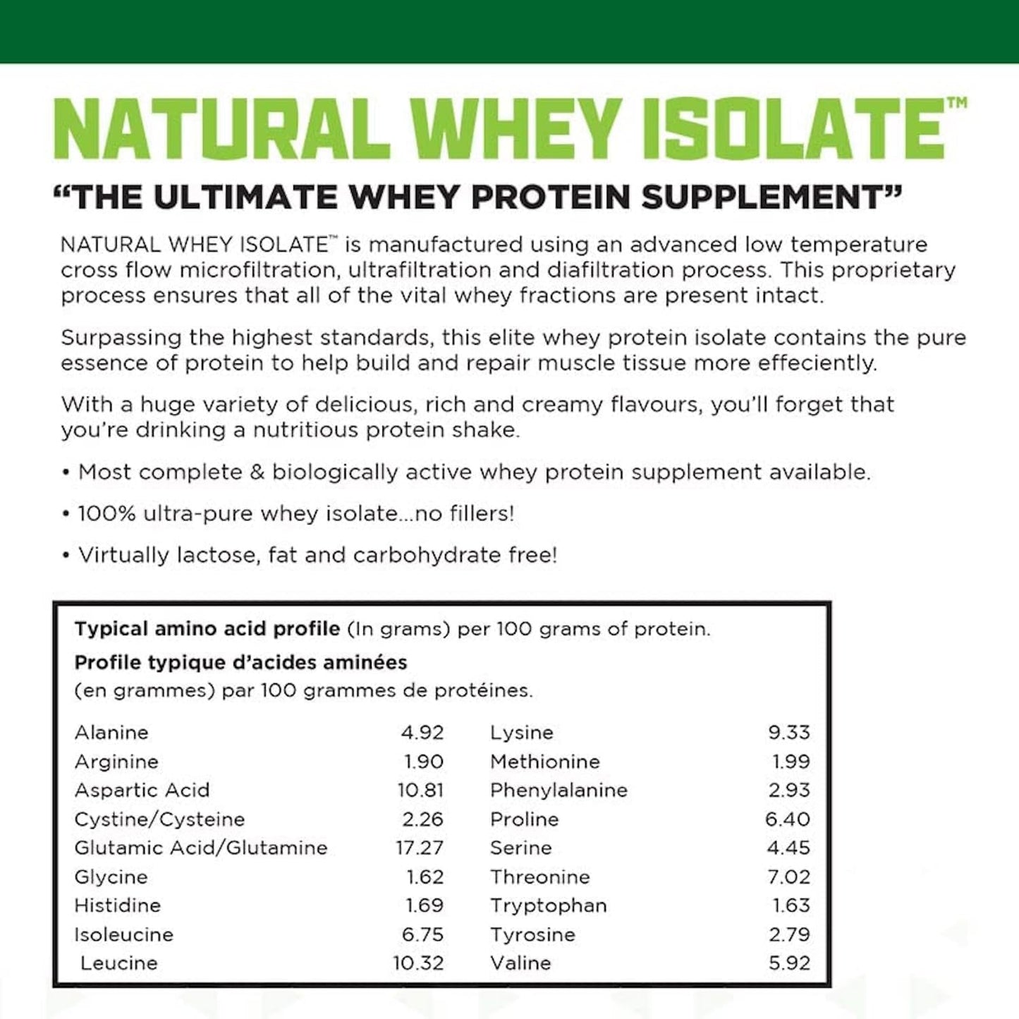 BioX Natural Whey Isolate - Unflavoured Whey Protein Isolate Powder - 32g Protein, Sugar Free, Carb Free, Low Lactose - 1.8kg - görsel 2