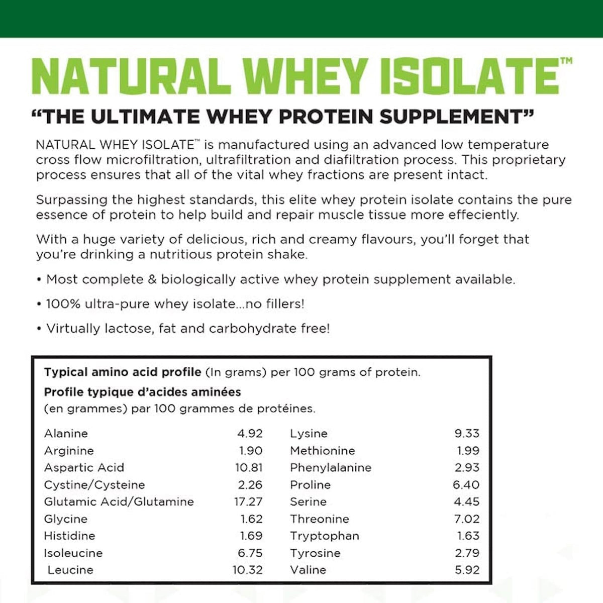 BioX Natural Whey Isolate - Unflavoured Whey Protein Isolate Powder - 32g Protein, Sugar Free, Carb Free, Low Lactose - 1.8kg - görsel 2