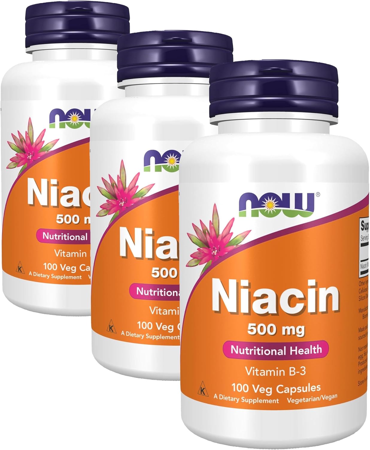 NOW Foods Niacin (Vitamin B-3) 500 mg, 100 Capsules - görsel 9