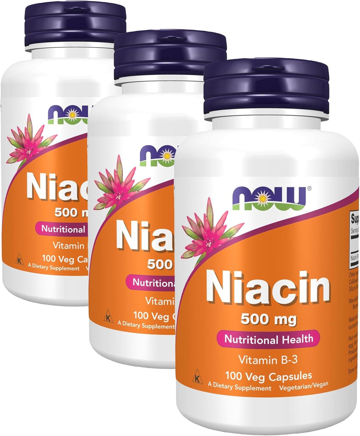 NOW Foods Niacin (Vitamin B-3) 500 mg, 100 Capsules - görsel 9