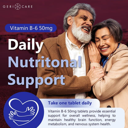 GeriCare Vitamin B-6 50mg, 100 Tablets – Brain and Nervous System Support