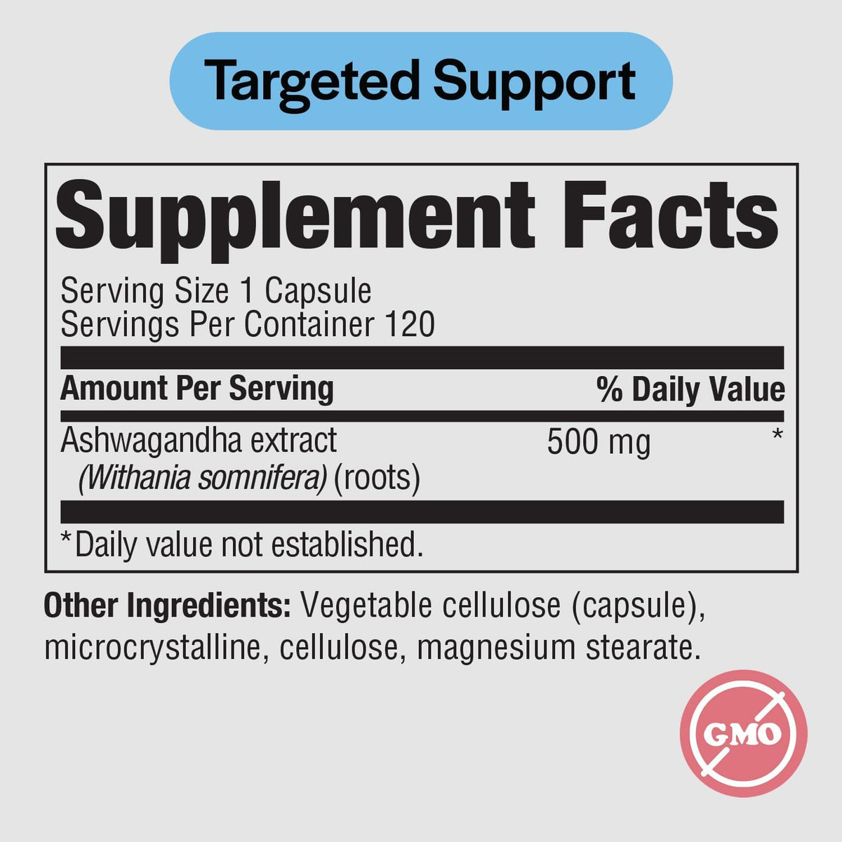 PureFormulas Ashwagandha 500mg, Adaptogenic Stress Supplement, Non-GMO 120 Capsules - görsel 2