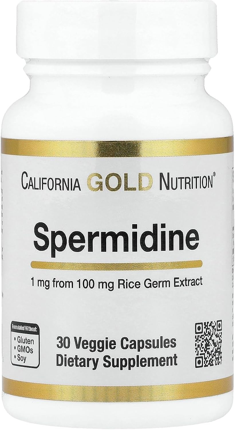 California Gold Nutrition Spermidine, Rice Germ Extract, 1 mg, 30 Veggie Capsules - görsel 1