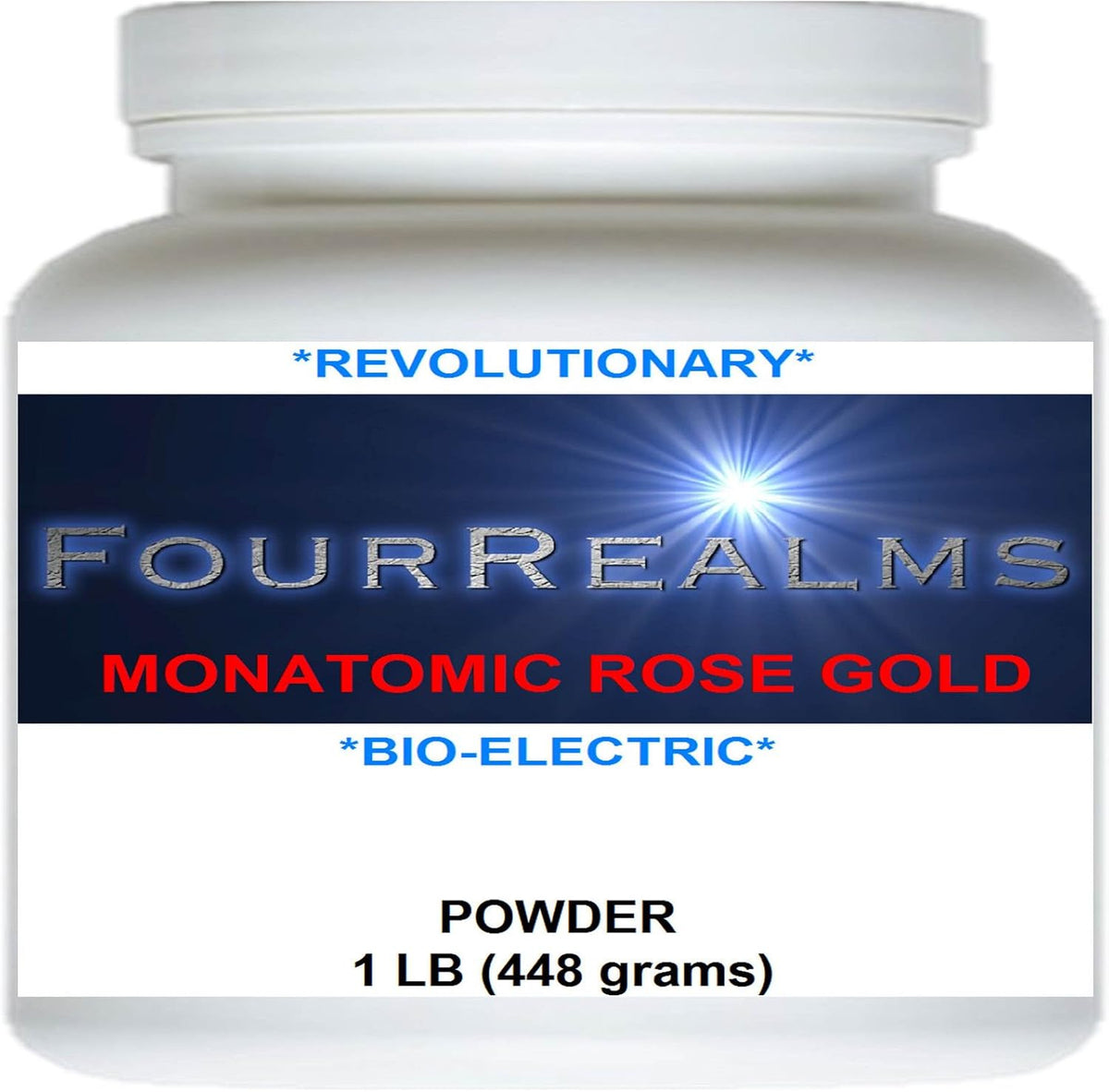 Fourrealms Monatomic Rose Gold - 448g (1lb) - High-Potency ORMUS - Powder - Pineal Awakening Colloidal - görsel 1