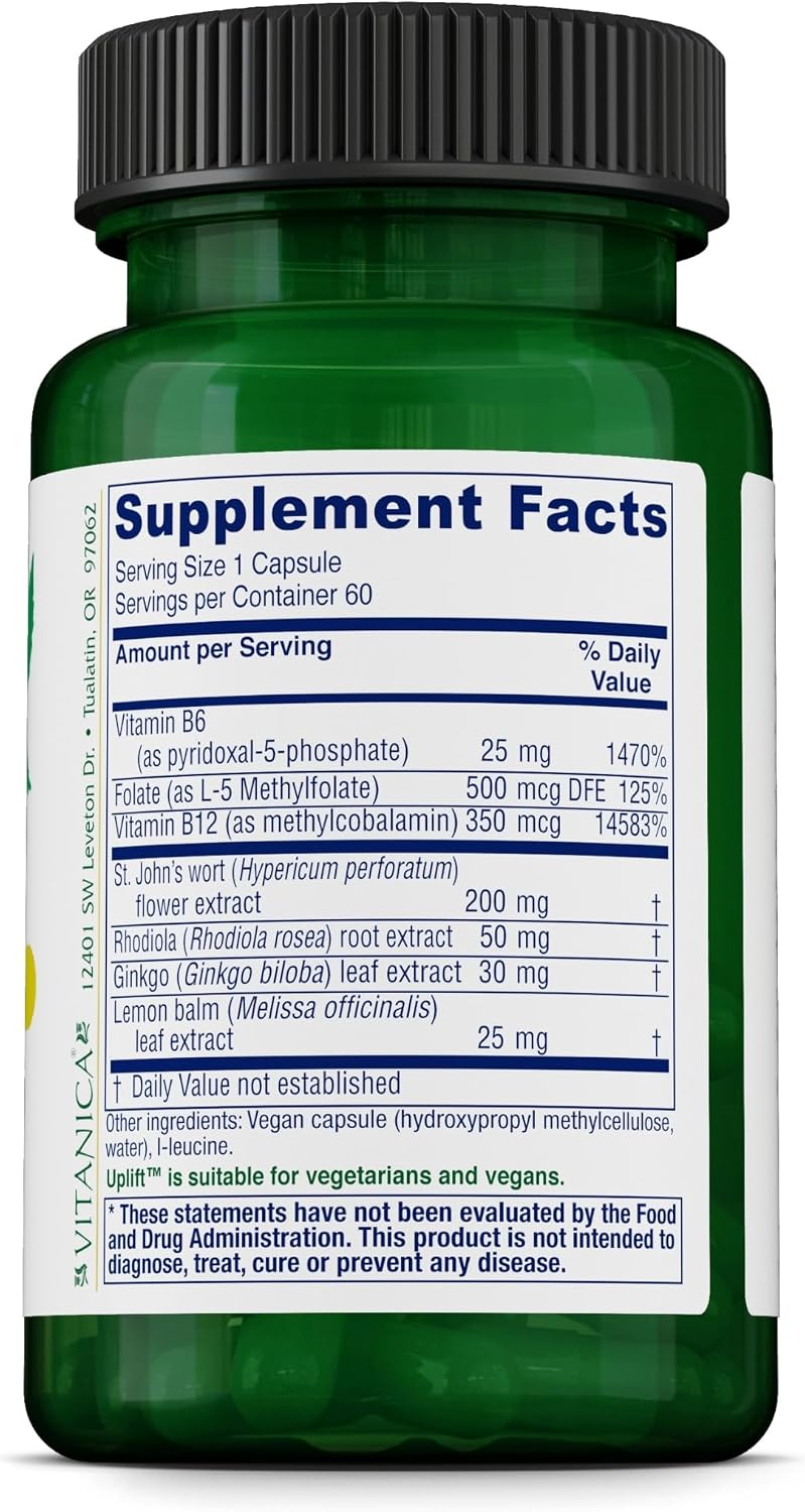 Vitanica Uplift – Mood & Emotional Support, Vegan, 60 Capsules - görsel 2