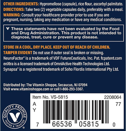 Advanced Nootropic Formula - Supports Cognitive Health & Brain Function (30 Vegetarian Capsules)
