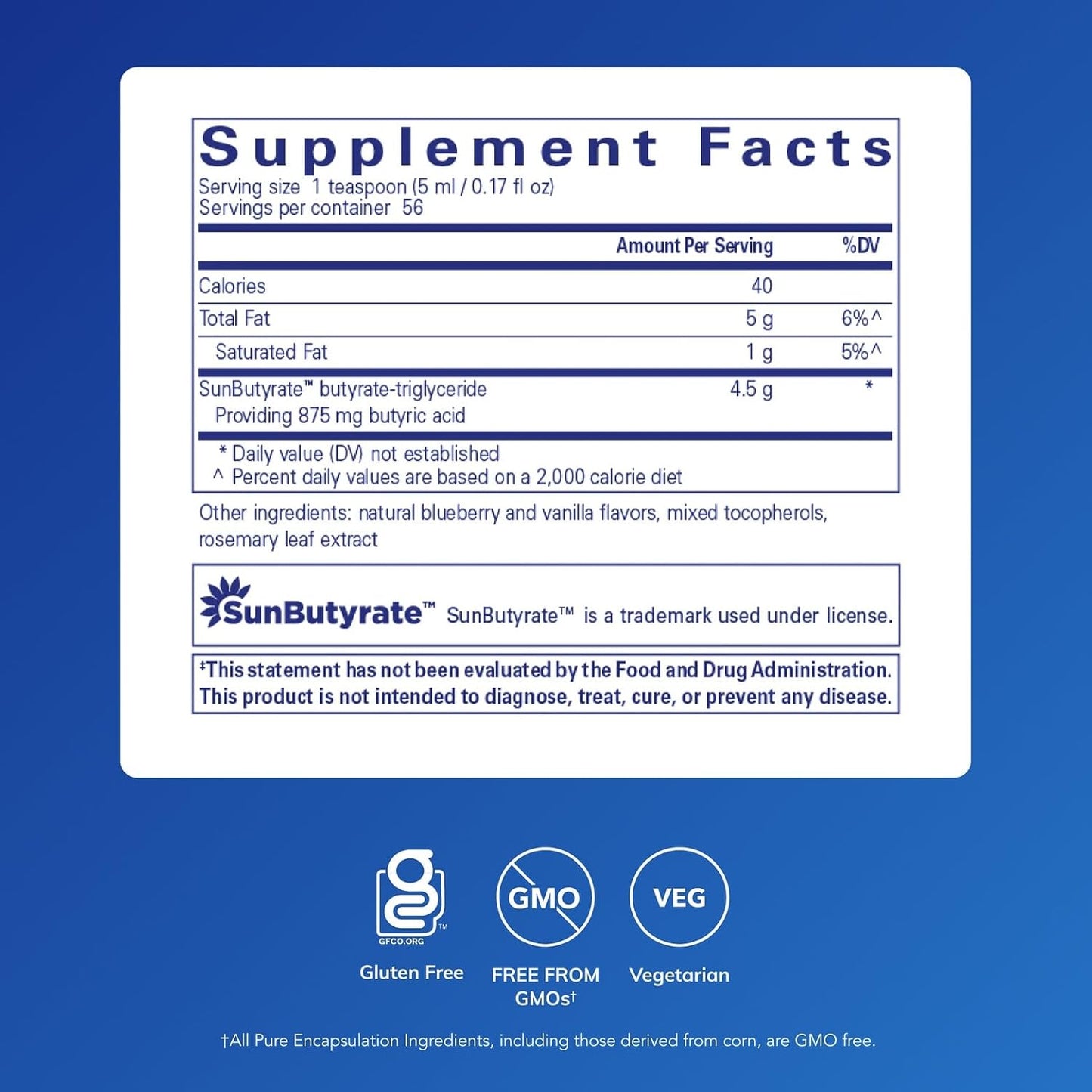Pure Encapsulations SunButyrate-TG Liquid – Supports Gut Cell Function, 280 ml - görsel 2
