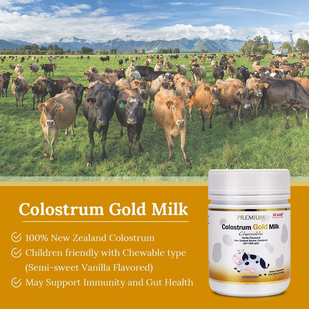 Hi Well Premium Grass-Fed Colostrum Gold Milk - 200 Tablets - görsel 4