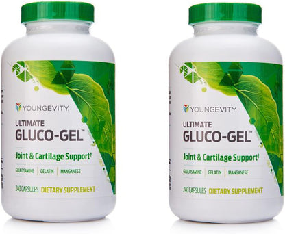 Youngevity Ultimate Gluco-Gel - Joint Support Food Supplement with Glucosamine, Gelatine and Manganese - 120 Capsules