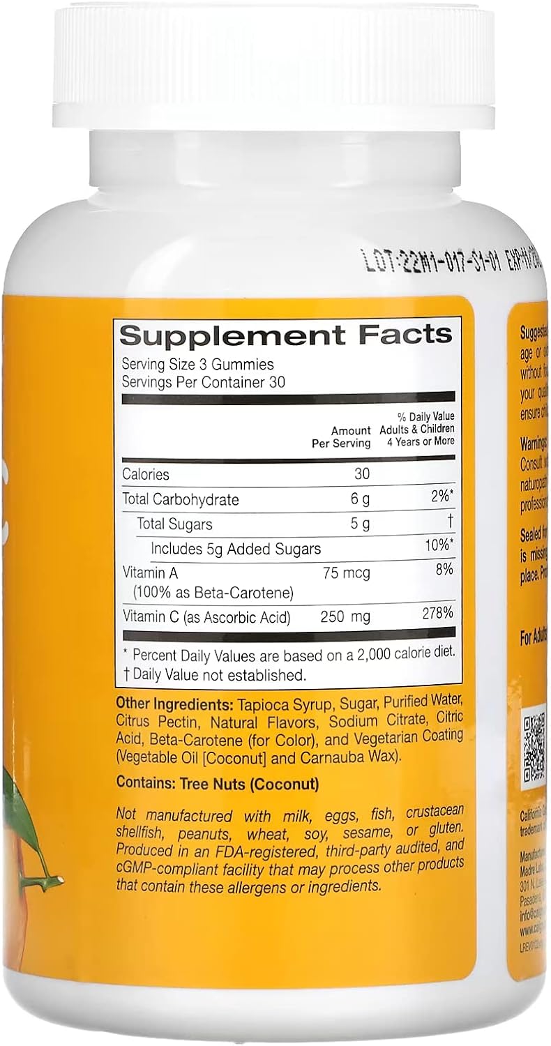 California Gold Nutrition Vitamin C Gummies, Natural Orange Flavour, Gelatine-Free, 90 Count (2 Pack) - görsel 2