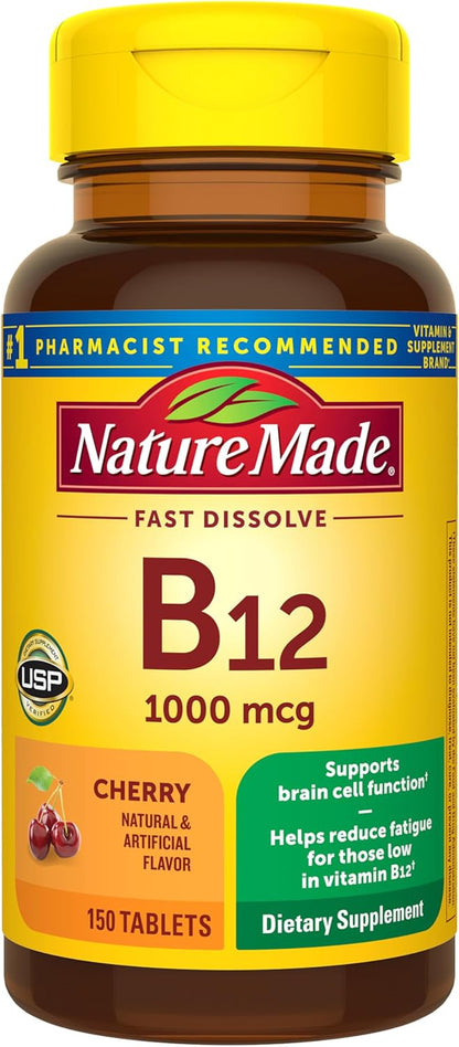 Nature Made Vitamin B12 1000 mcg Sublingual Tablets, 150 Tablets