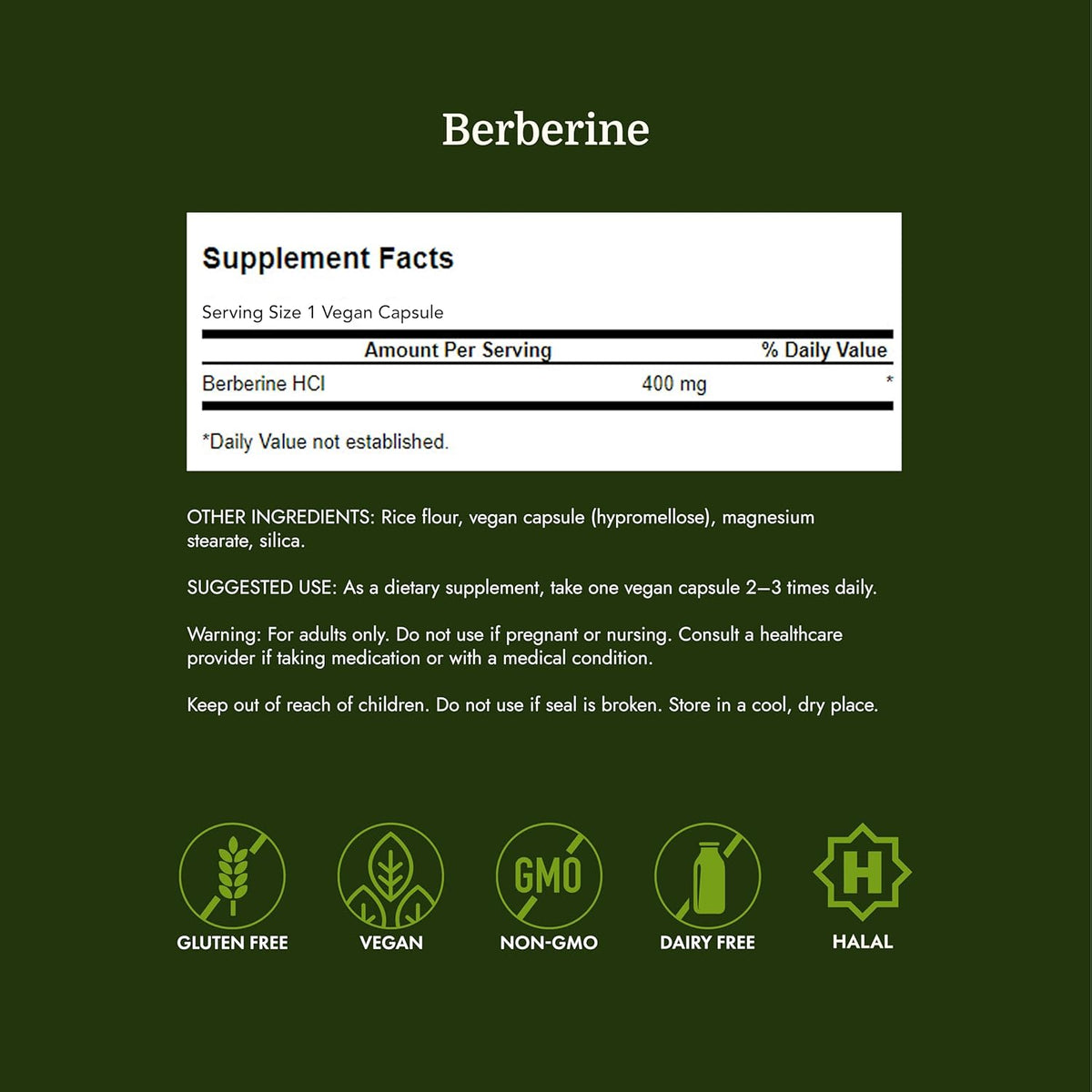 Swanson Berberine HCl 400 mg – Cardiovascular and Metabolic Health Supplement (60 Vegan Capsules) - görsel 4