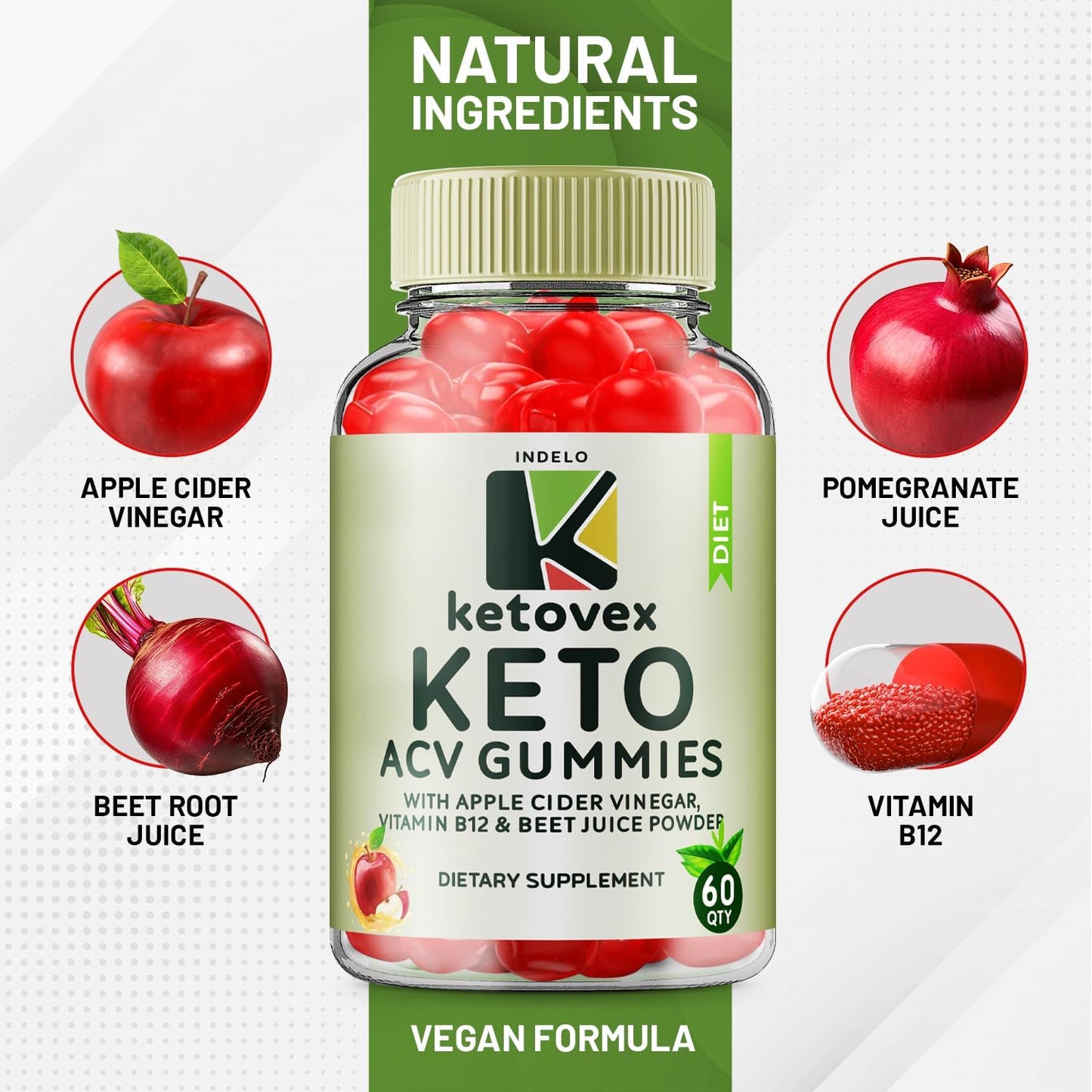(2 Pack) Ketovex Keto BHB Gummies for Advanced Formula, Ketovex BHB Weight Management ACV Gummies Reviews, Ketovex ACV Keto Vex BHB Gummy Ketosis, Ketovex Gummies, B12 (120 Gummies) - görsel 3