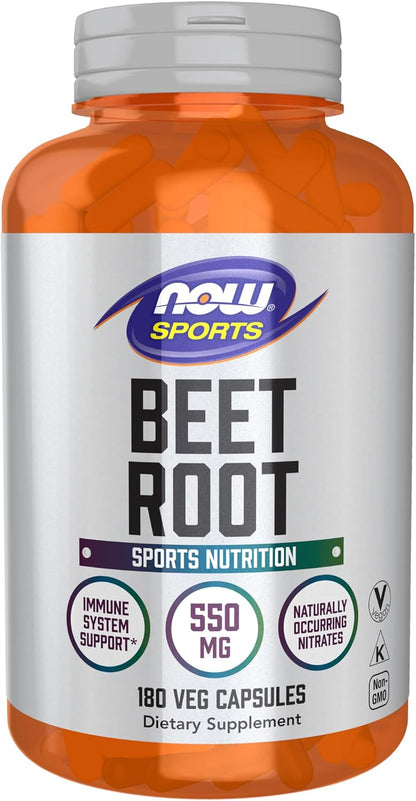 NOW Foods Beet Root Vegetable Capsules, 550 mg, 180 Capsules