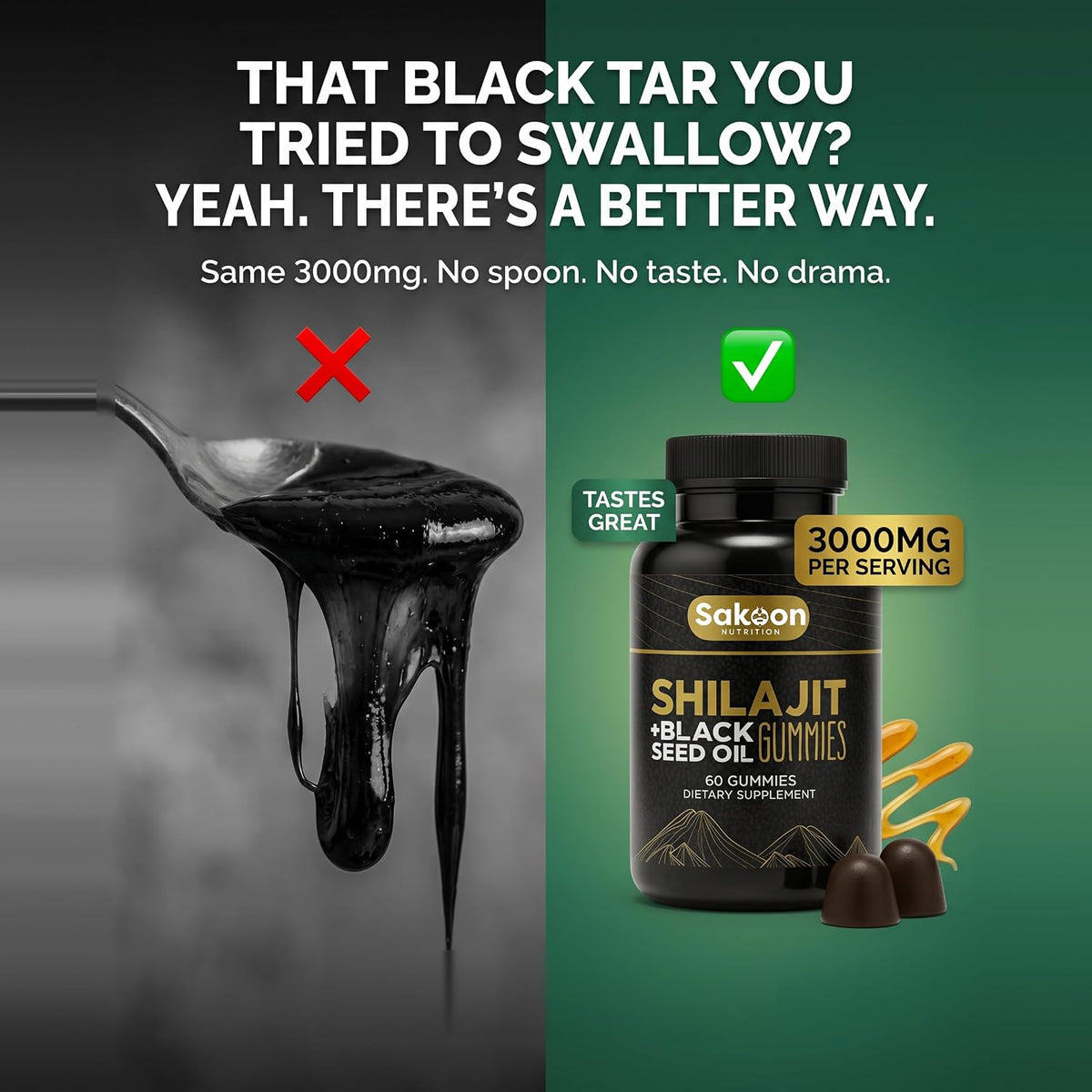 Pure Shilajit Gummies for Men and Women, with Black Seed Oil – High Potency Himalayan Resin – Energy, Immune & Cognitive Support – Lab Tested, Non-GMO, Gluten-Free - görsel 7