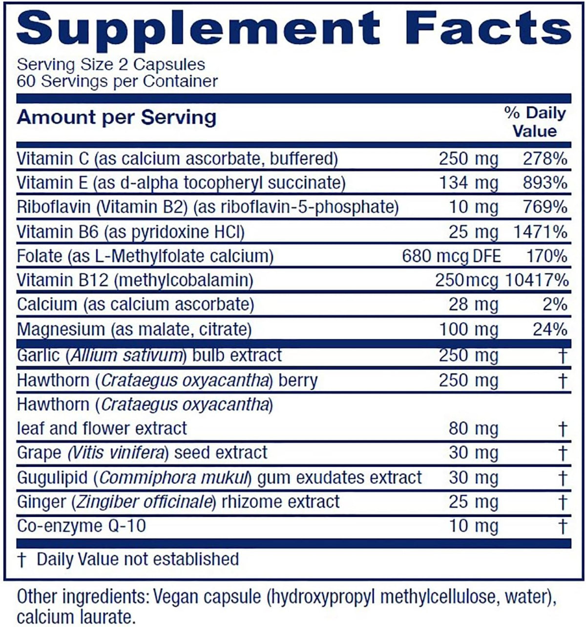 Vitanica CardioBlend, Cardiovascular Support, Vegan, 120 Capsules - görsel 2