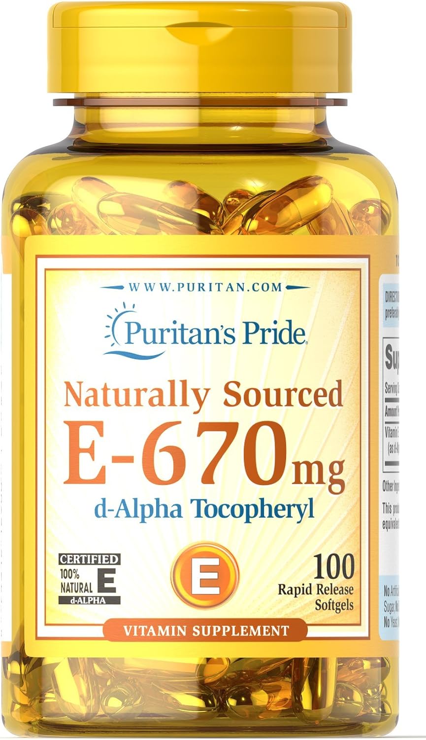 Puritan's Pride Vitamin E- 670 mg 100% Natural - 100 Softgels - görsel 1