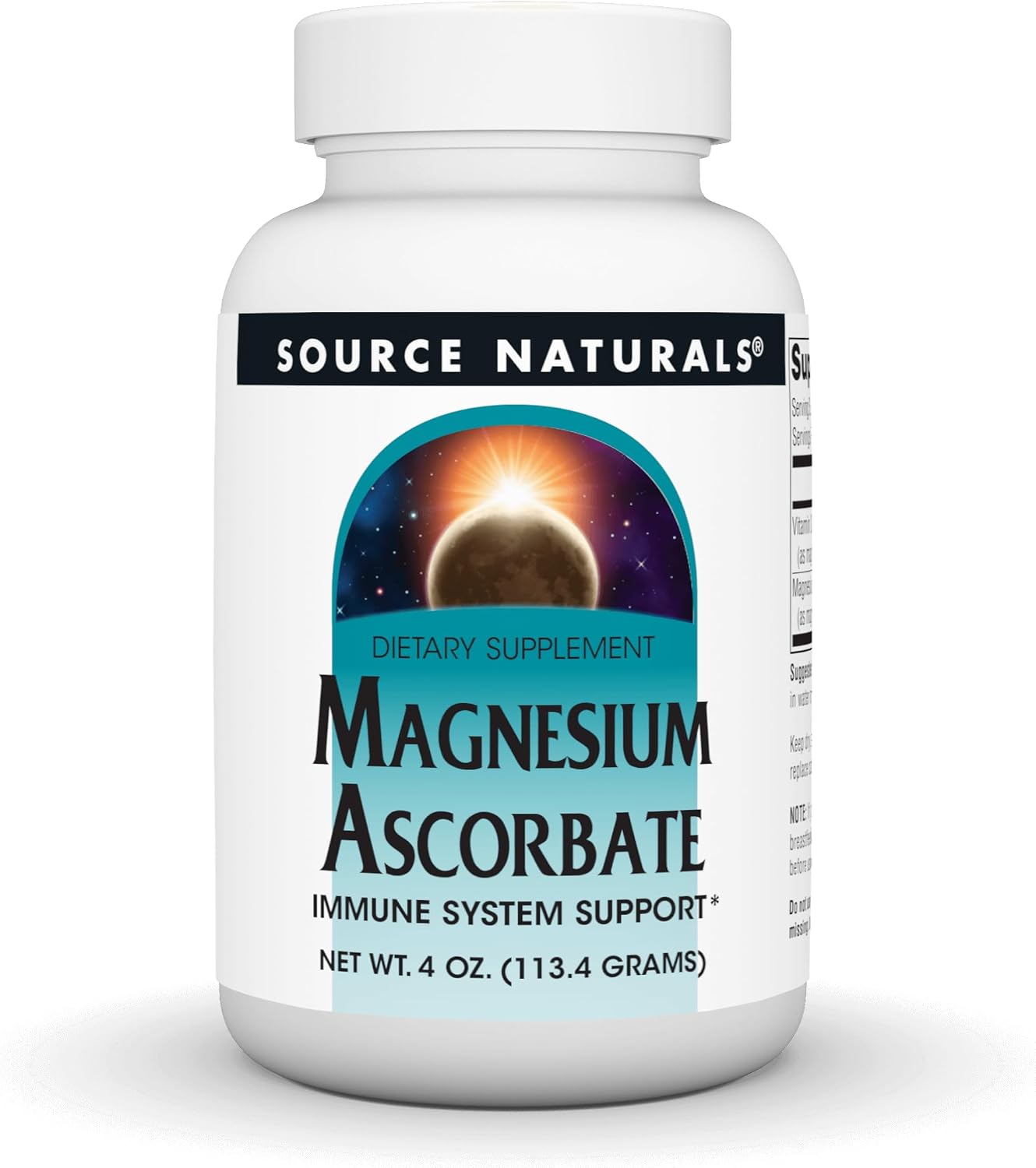 Source Naturals Magnesium Ascorbate Powder – Immune and Energy Support, 113g (4 oz) - görsel 1