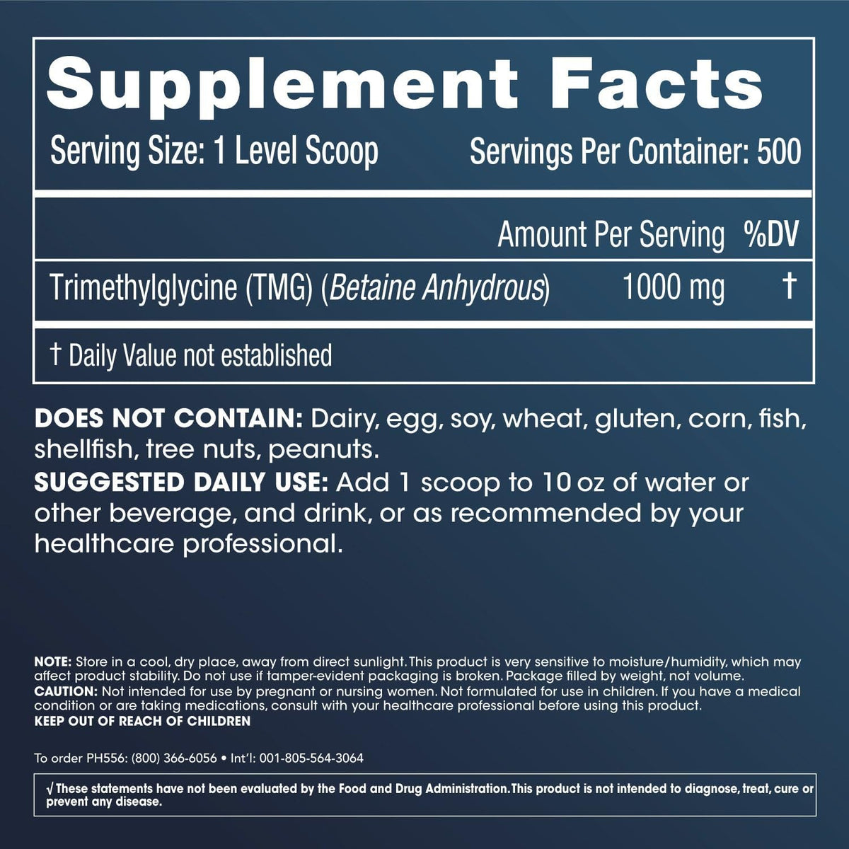 ProHealth Longevity TMG Pro 500g Bulk Powder (Trimethylglycine - Betaine Anhydrous) – Methylation Support - görsel 2