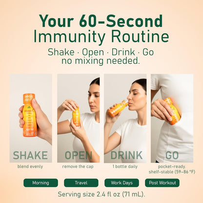 ALFA VITAMINS Vitamin C Shot 1000mg with Zinc, Ginger & Echinacea – Orange Flavour, 71 ml (40 Pack)