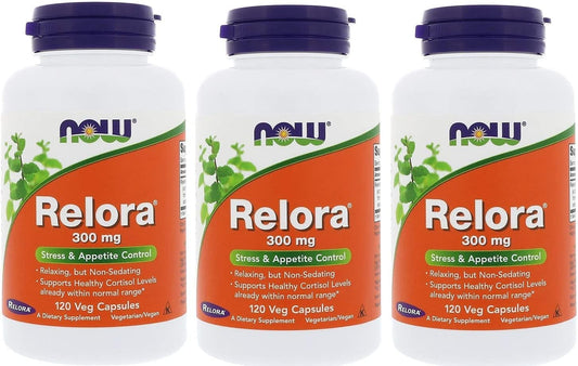 NOW Foods Relora 300 mg, 120 Veg Capsules (Pack of 3)