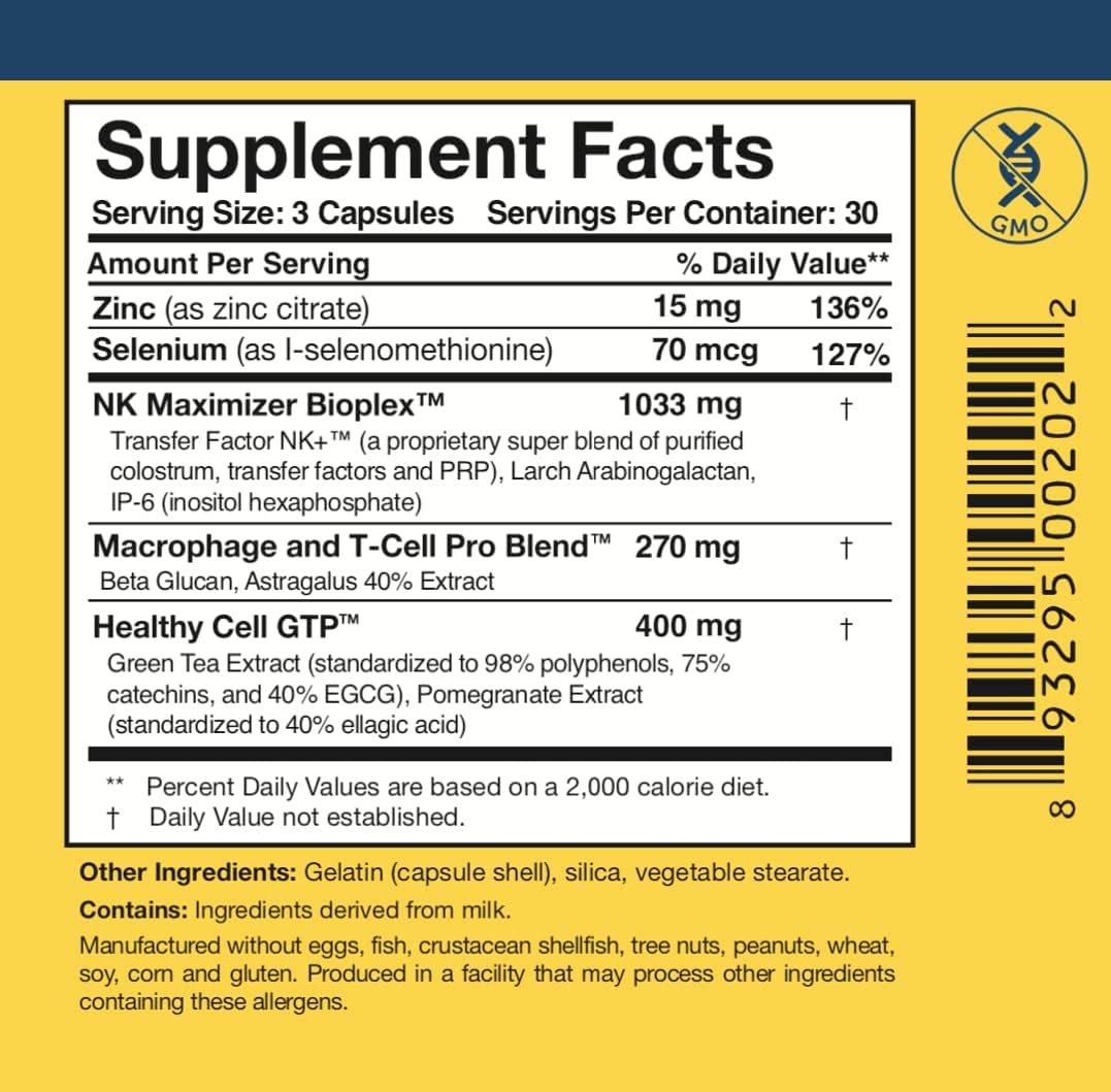 Researched Nutritionals Transfer Factor Multi-Immune Colostrum Supplement - Mushroom-Free Immune Support (90 Capsules) - görsel 6