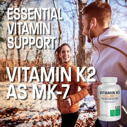 Bronson Vitamin K2 MK-7 100 mcg Non-GMO, 60 Capsules