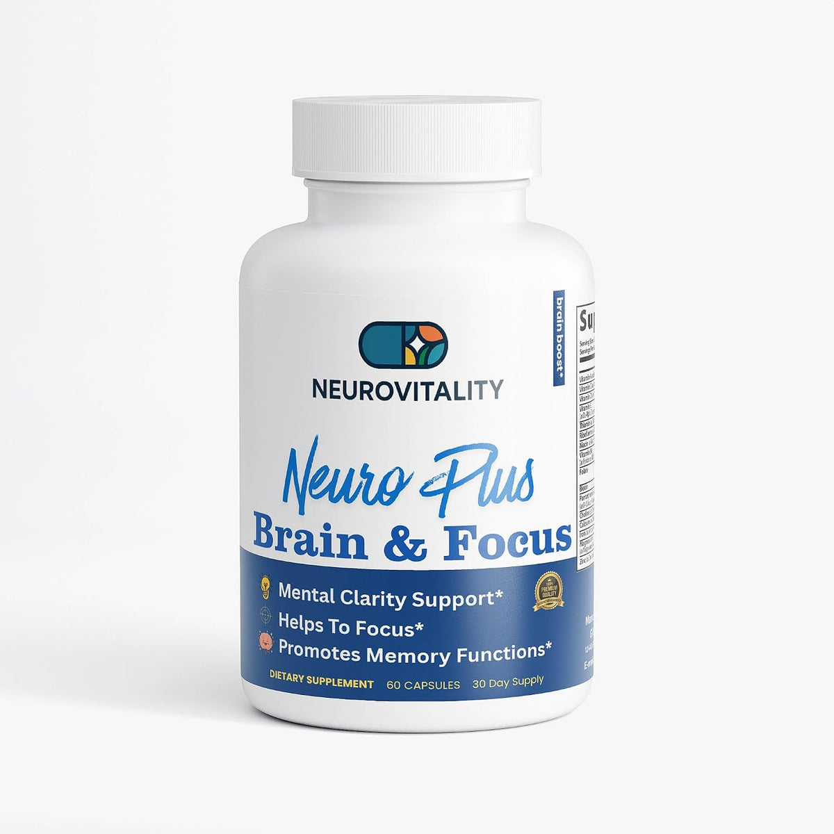 Neuro Plus Brain and Focus Formula – 40 Nootropic Blend for Memory, Focus & Cognitive Function (60 Capsules) - görsel 1