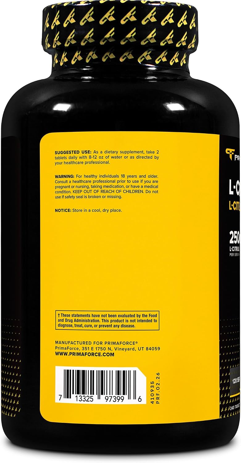 Primaforce L-Citrulline 2,500mg, 240 Tablets, 120 Servings - görsel 3