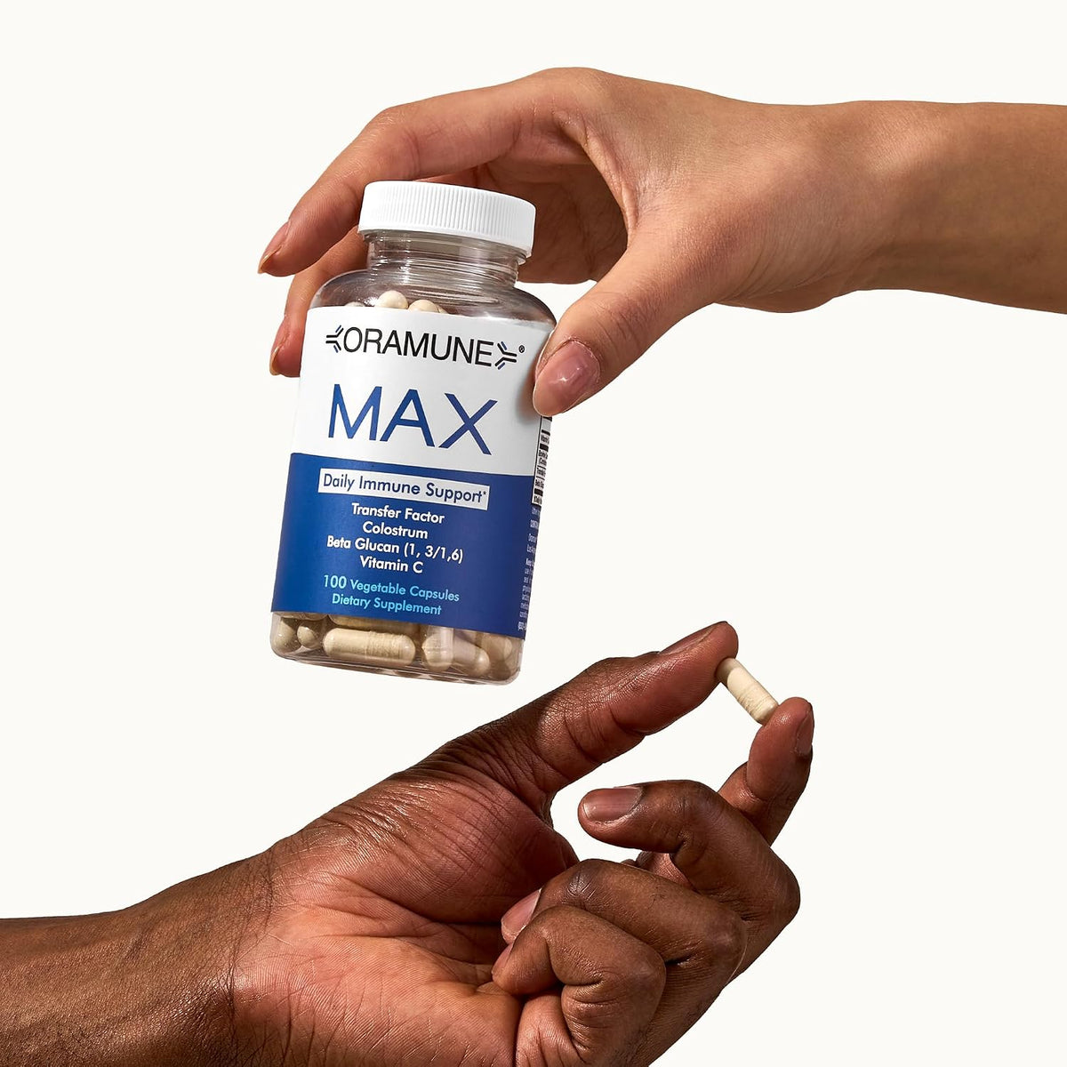 Oramune Max Support Supplement | Transfer Factor, Bovine Colostrum, Beta-Glucan and Vitamin C - 100 Capsules - görsel 8