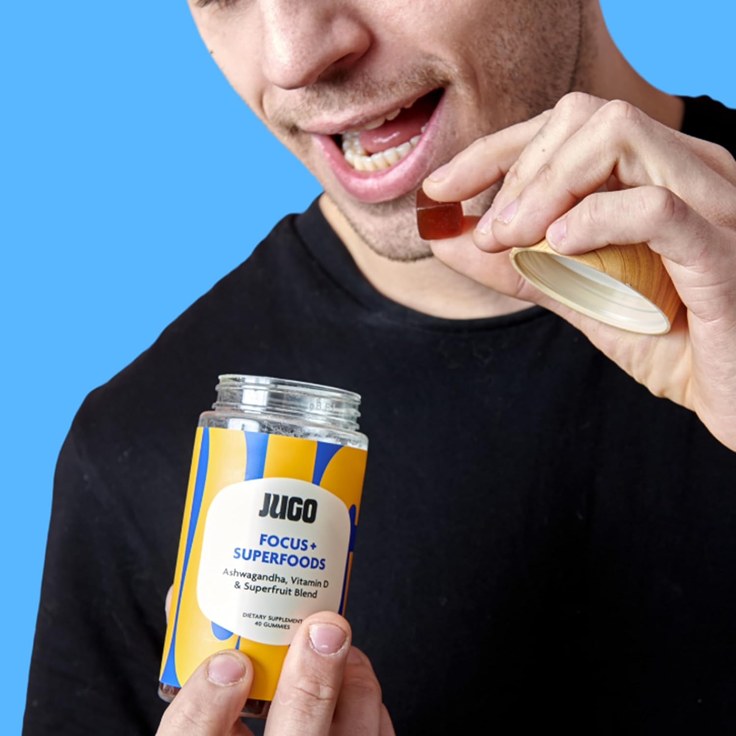 JUGO Focus + SUPERFOODS Ashwagandha Gummies with Vitamin D3 & Superfruit Blend - görsel 8