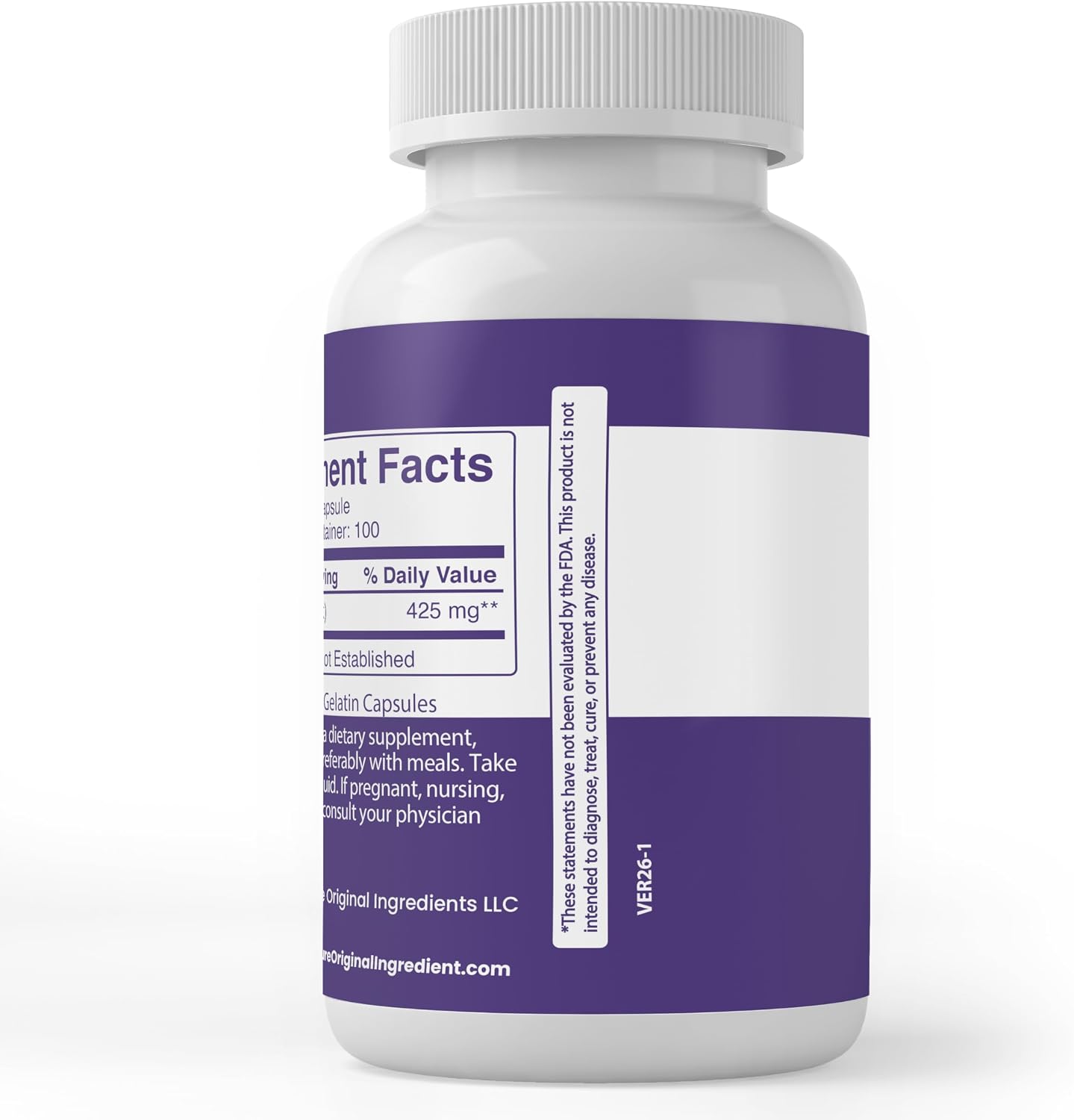 PURE ORIGINAL INGREDIENTS Slippery Elm, 100 Capsules - Pure, No Additives, Lab Verified - görsel 3