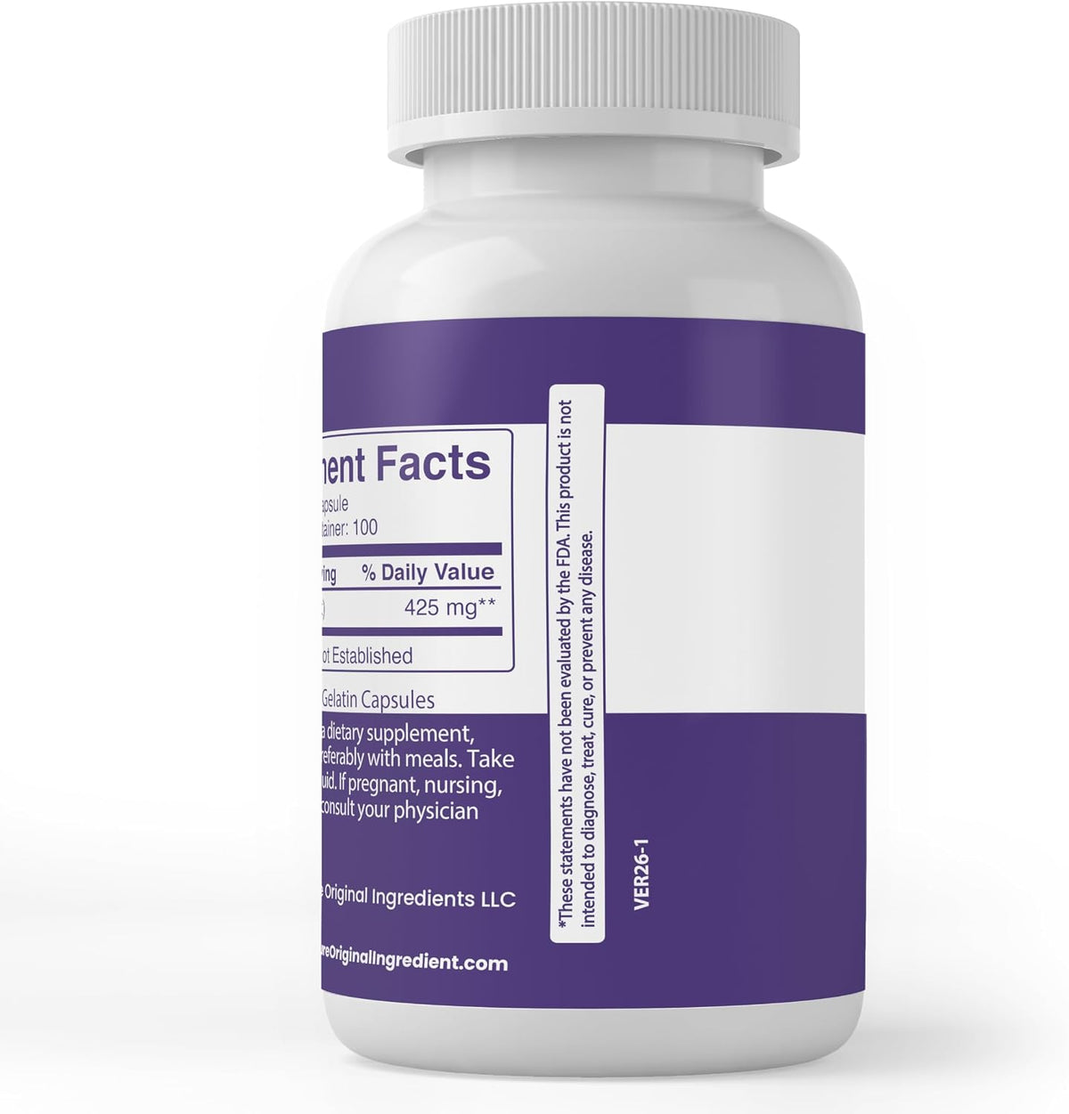 PURE ORIGINAL INGREDIENTS Slippery Elm, 100 Capsules - Pure, No Additives, Lab Verified - görsel 3