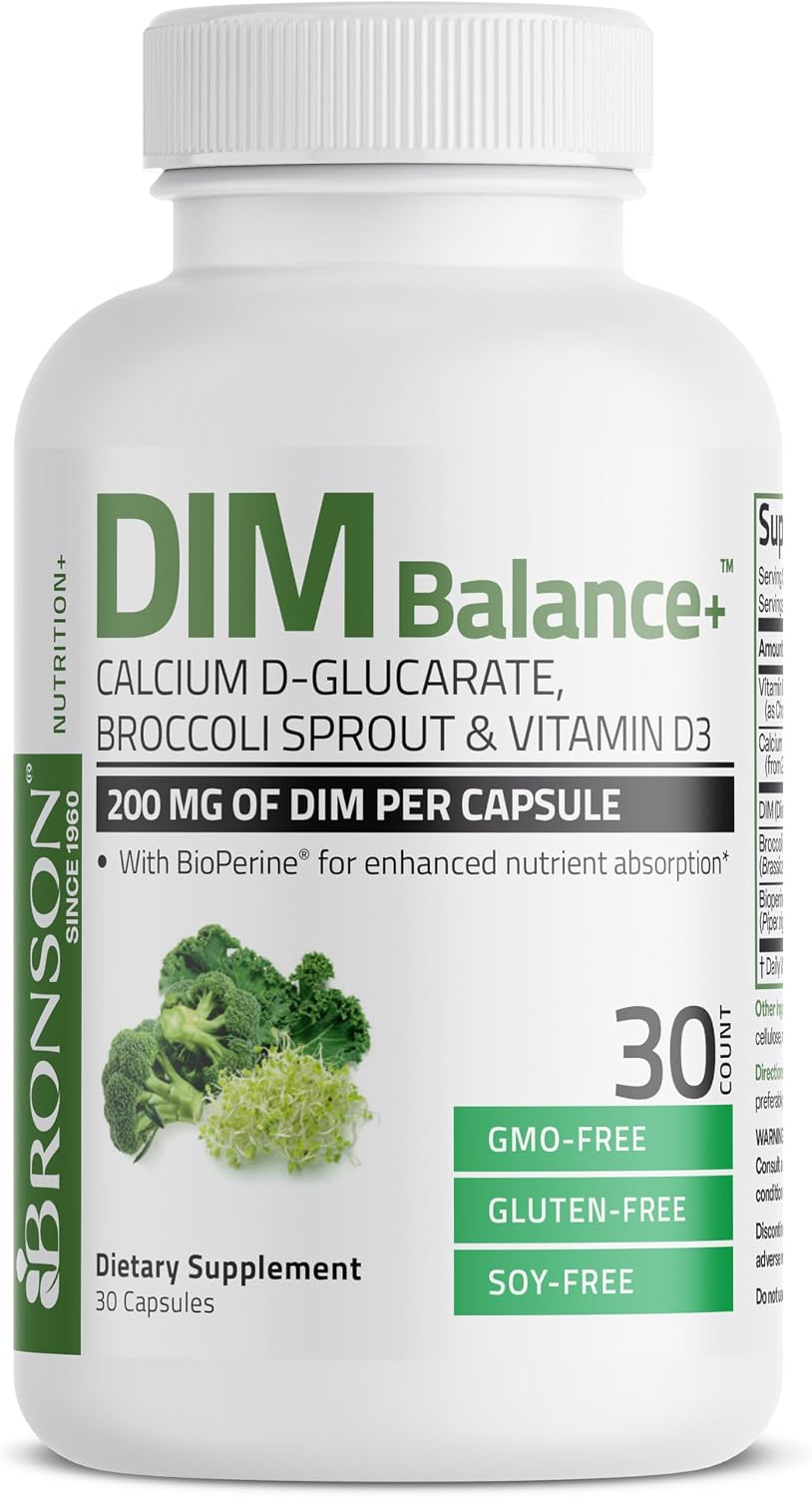 Bronson DIM Balance+ - Oestrogen Metabolism Support with Calcium D-Glucarate, Broccoli Sprout, Vitamin D3, 30 Vegetarian Capsules - görsel 5
